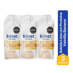 Bebida Benet Vainilla Banano x 250 mL Pack 3 Und