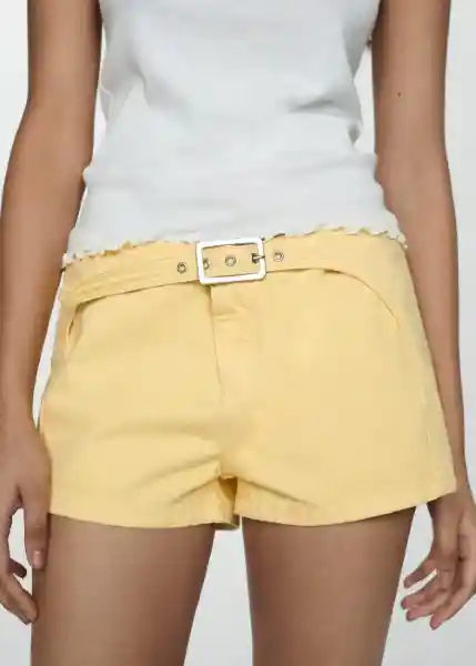 Short Yellow Amarillo Talla 34 Mujer Mango