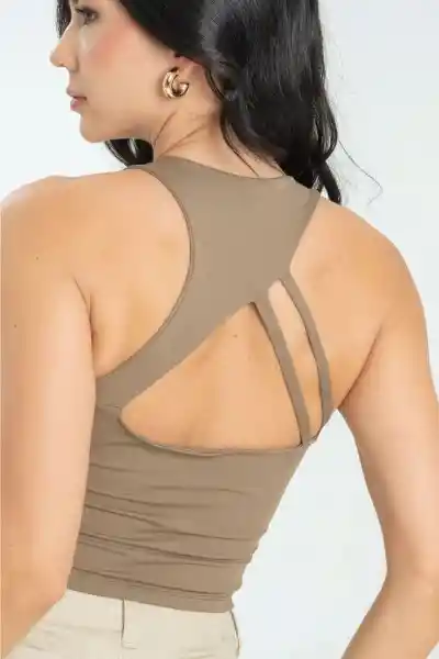 Crop Top Jennan Color Café Taupe Talla XS Ragged