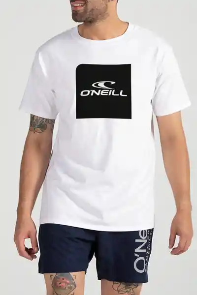 ONeill Camiseta Slim Fit Hybrid Cube Masculina Blanco Talla XL