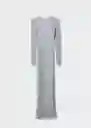 Vestido Pruna Plata Talla S Mujer Mango