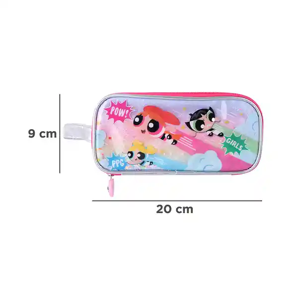 Cartuchera Purpurina Plateada Las Chicas Superpoderosas Miniso