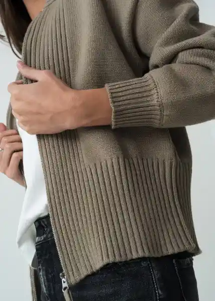 Saco Tejido Mujer Gris Aluminio Claro Talla L 582G083 Naf Naf
