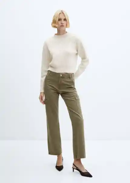 Jean Newcargo Khaki Talla 38 Mujer Mango