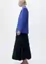 Blazer Americana Palma Azul Talla XS Mujer Mango