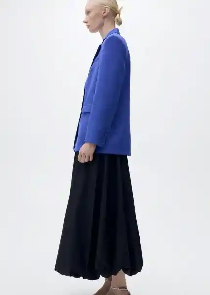 Blazer Americana Palma Azul Talla XS Mujer Mango