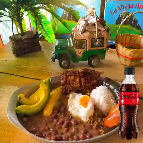 Bandeja Paisa la Vieja Antioquia +Cocacola S/az 400ml
