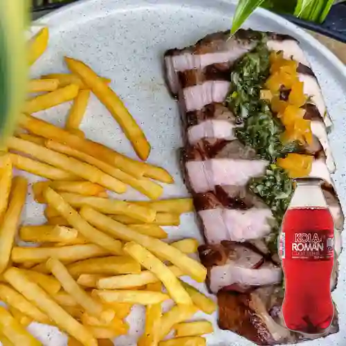 Combo Churrasco de Cerdo + Kola Román Original 250ML
