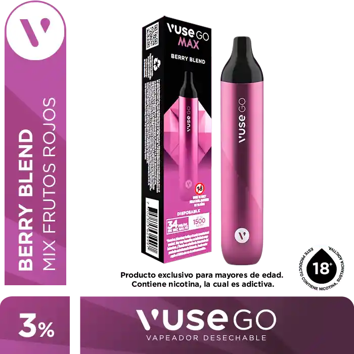 Vapeador Desechable Vuse Go Max Berry Blend 3% Paquetex1Und