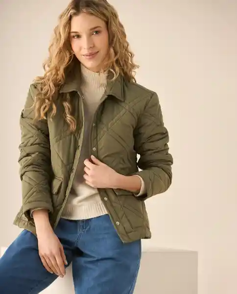 Chaqueta Verde Militar Oscuro Talla L 429G202 Esprit