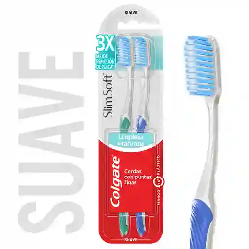 Cepillo de Dientes Colgate Slim Soft Suave x 2 Und