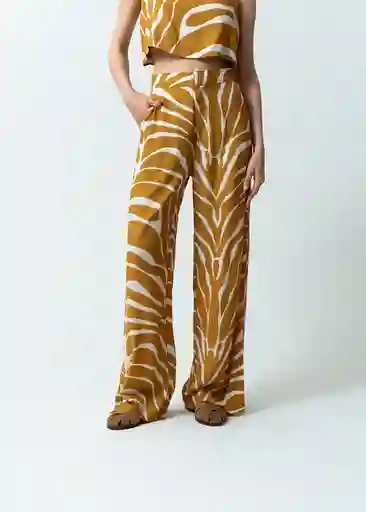 Pantalón Mujer Amarillo Cosecha Oscuro Talla 10 031G301 Naf Naf