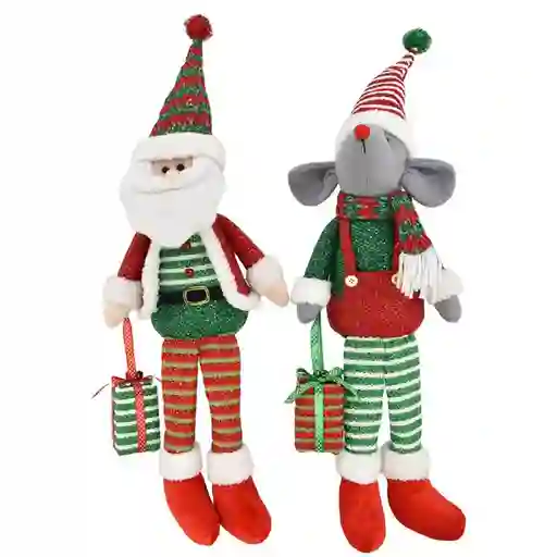 Figura Navideña Santa y Raton 68.58 cm 124824005A Finlandek