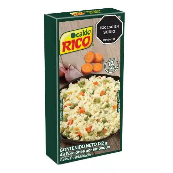 Caldo RICO deshidratado con verduras 12 cubos x 132g