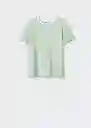 Camiseta Chalacas Verde Pastel Talla XL Mujer Mango