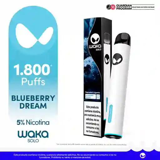 WAKA SOLO  VapeBlueberry Dream-5% 1.800 puff