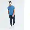 Camiseta Strips Neck Hombre Azul Medio Talla S Chevignon