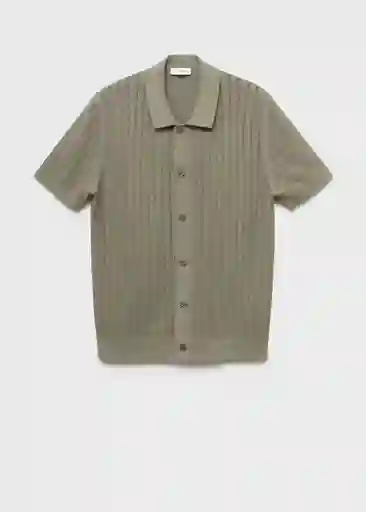 Camisa Onda Khaki Talla M Hombre Mango