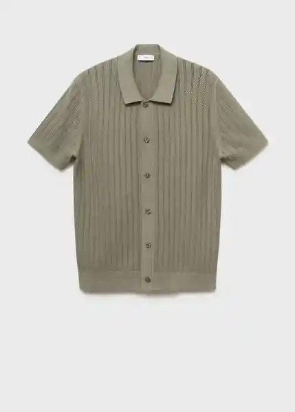 Camisa Onda Khaki Talla M Hombre Mango