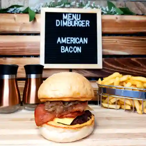 American Bacon Burger + Papas