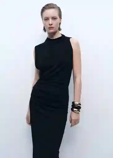 Vestido Enya Negro Talla M Mujer Mango