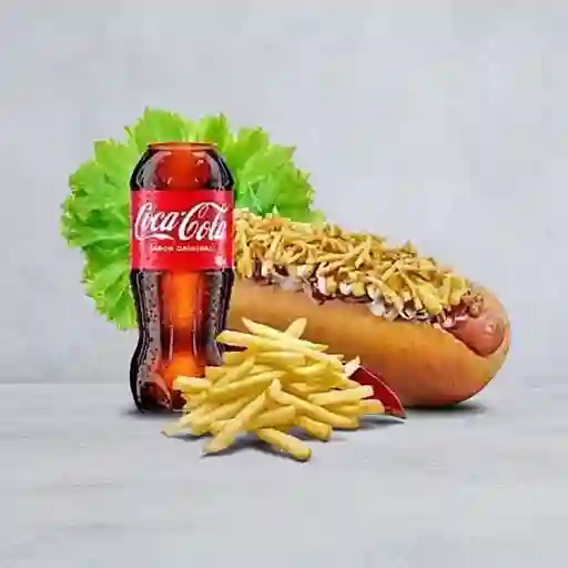 Combo Perro Carne, Papa y Gaseosa