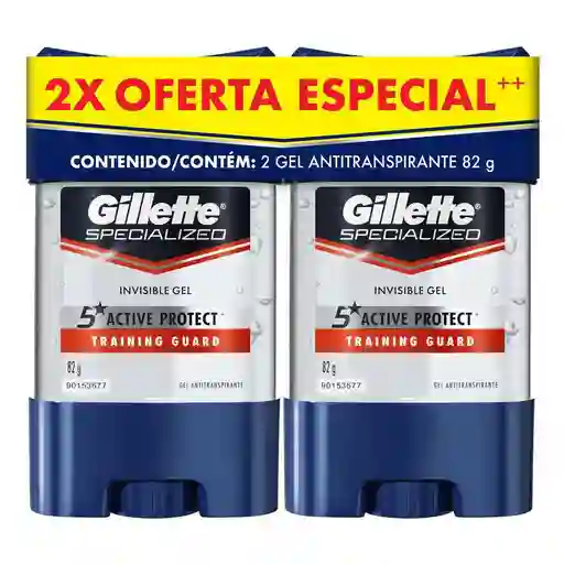 Antitranspirante en gel Gillette Specialized Training Guard 82 g, 2 Unidades