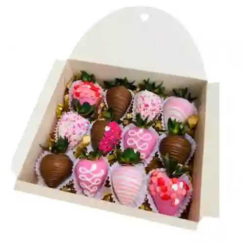 Fresas con chocolate por 12