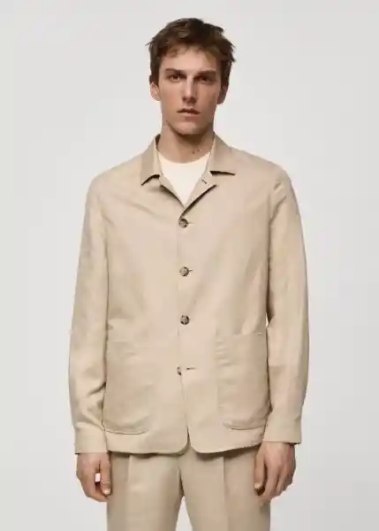 Blazer Americana Sorbet Beige Talla 52 Hombre Mango