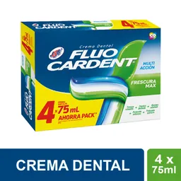 Crema Dental Fluocardent Frescura Max x 4 x 75 ml