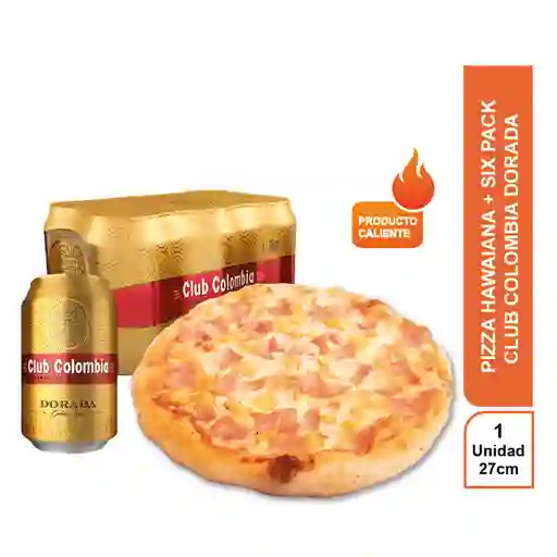 Combo Pizza Hawaiana + Club Colombia Dorada 330 mL