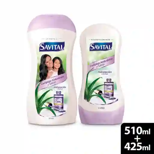 Savital Shampoo + Acondicionador Hialurónico y Sábila