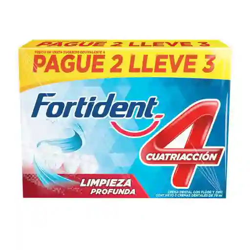 Fortident Crema Dental Cuatriacción Limpieza Profunda