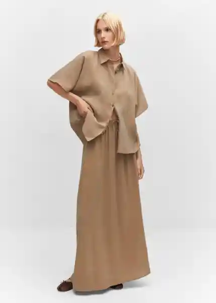 Falda Toffu-A Camel Talla L Mujer Mango