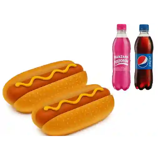 2 Perros Grandes + 2 Gaseosas