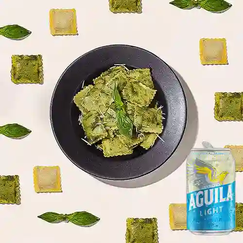 Combo Raviolis Capresse + Aguila Light Lta 330ml