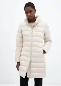 Abrigo Anorak Plumón Beige Talla XS Mujer Mango