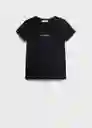 Camiseta Mangolog-H Negro Talla M Mujer Mango