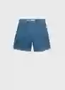 Bermuda Marina Tejano Medio Talla 36 Mujer Mango