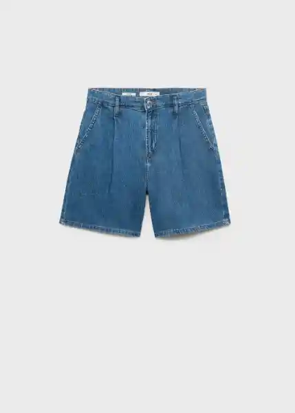 Bermuda Marina Tejano Medio Talla 36 Mujer Mango