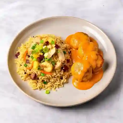 Arroz pollo naranja
