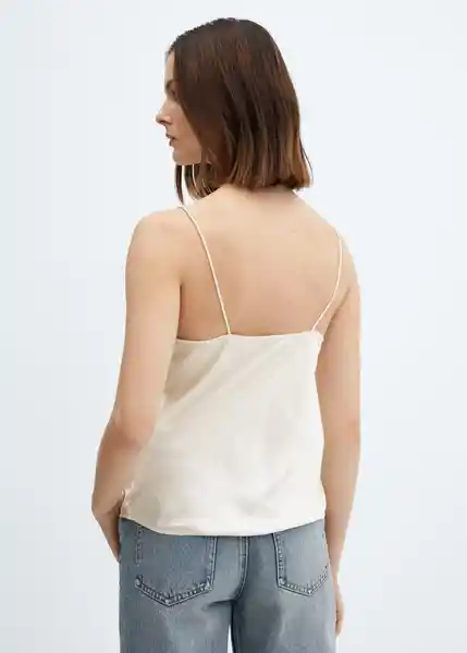 Top Raquel Crudo Talla L Mujer Mango