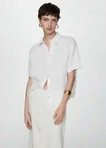 Camisa Pai Blanco Talla XL Mujer Mango