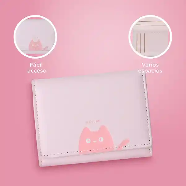 Cartera Trifold Rosa Claro Miniso