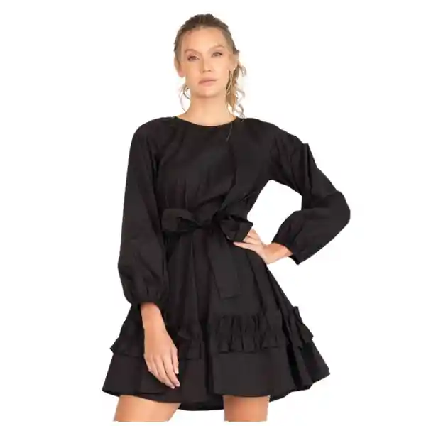 Vestido Corto Dutch Negro Xs