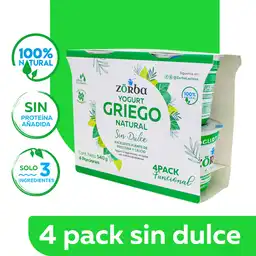 Zörba Pack Yogurt Griego Sin Dulce