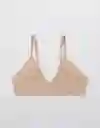 American Eagle Bralette Acanalado Triángulo Nude Natural Talla L