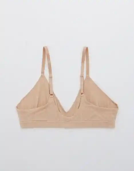 American Eagle Bralette Acanalado Triángulo Nude Natural Talla L