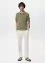 Camiseta Polo Pointele Verde Talla S Hombre Mango