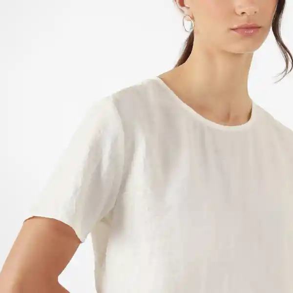 Blusa Cuello Redondo Manga Corta Blanco Talla M 680264